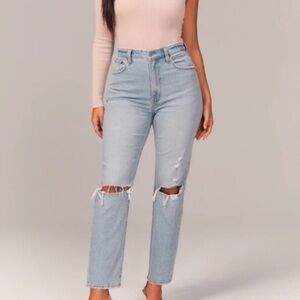 Abercrombie & Fitch - ankle straight ultra high rise curve love jeans